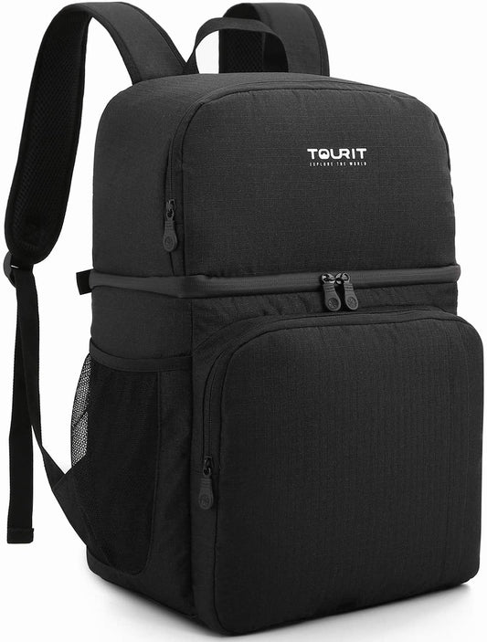 Cooler Backpack Double Deck Lunch Backpack with Insulated Leakproof Cooler Bag for Men Women Work, Picnics, Hiking, Camping, Beach, Park or Day Trips, 28L