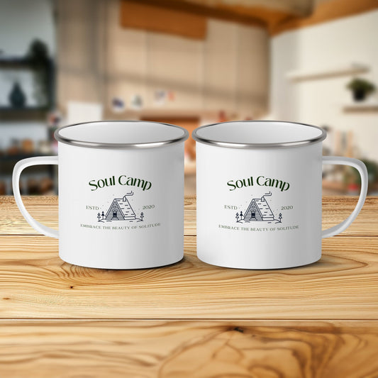 Soul Camp Est. 2020 Mug, Inspirational Camping Design, Embrace Solitude Coffee Cup, Nature Lover Gift, Mountain Hiking Drinkware