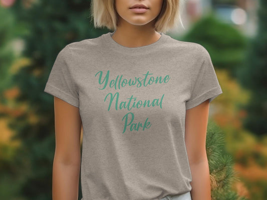 Travel Yellowstone National Park T-Shirt, Nature Lover Graphic Tee, Eco-Friendly Travel Shirt, Unisex Cotton Tee for Hiking