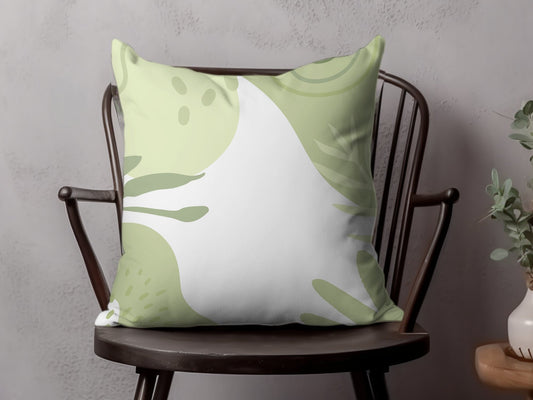 Abstract Art Throw Pillow, Modern Green and Black Decorative Cushion Cover, Unique Home Decor Pillowcase