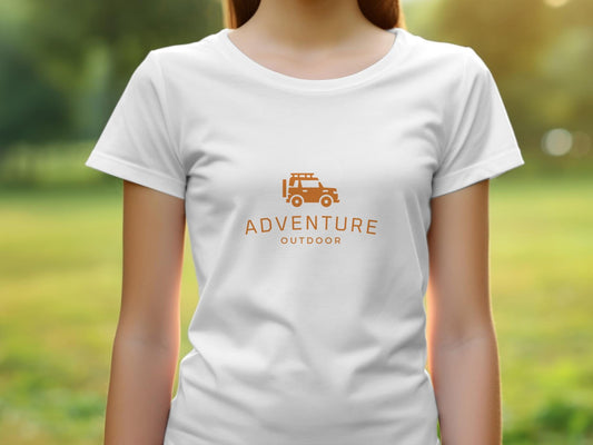 Adventure Outdoor Logo T-Shirt, Orange SUV Graphic Tee, Nature Travel Unisex Shirt