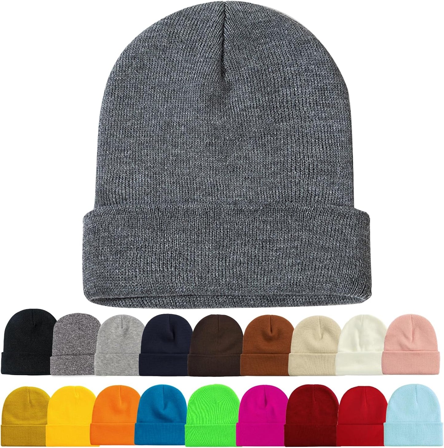 Soft Winter Knit Beanie Hats for Men and Women - Pack of 2