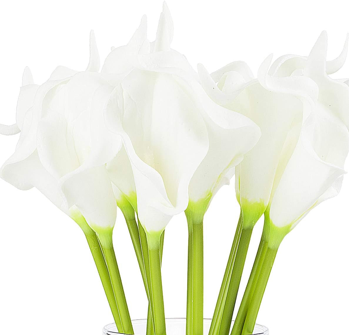 Stunning ENOVA Real Touch Calla Lily Arrangement in Clear Glass Vase with Faux Water – Elegant Home Decor in White