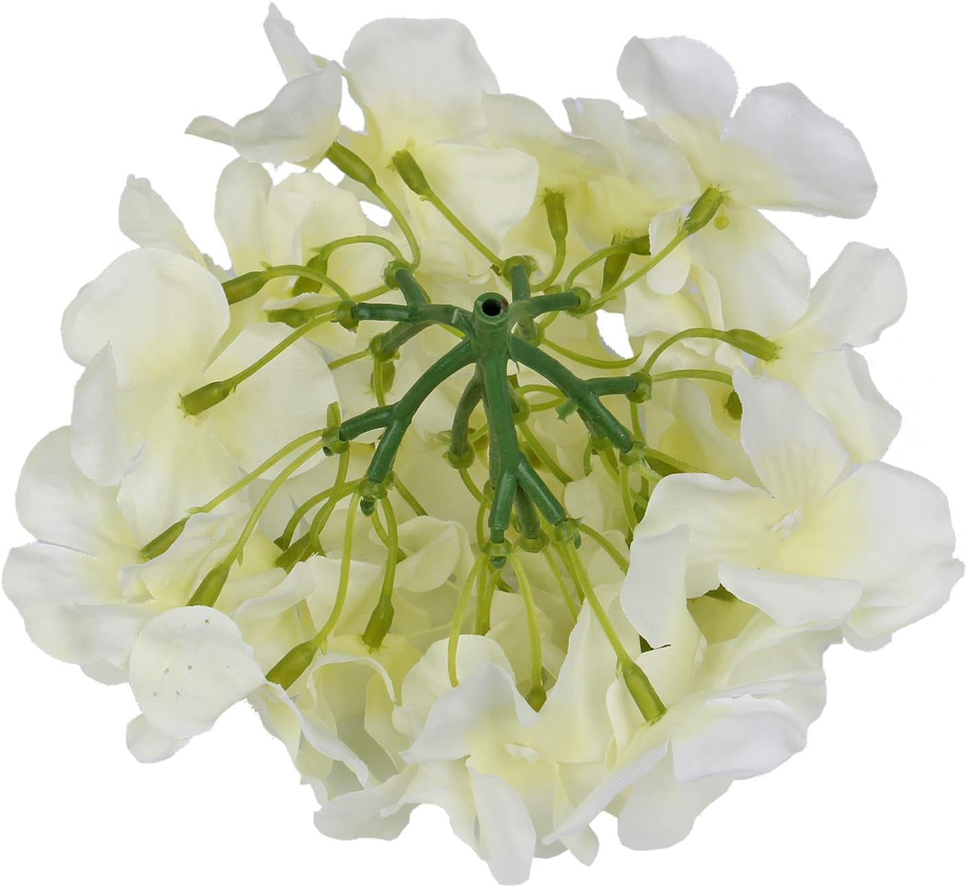 Ivory Silk Hydrangea Heads with Stems - Pack of 10 for Stunning Home and Wedding Decor