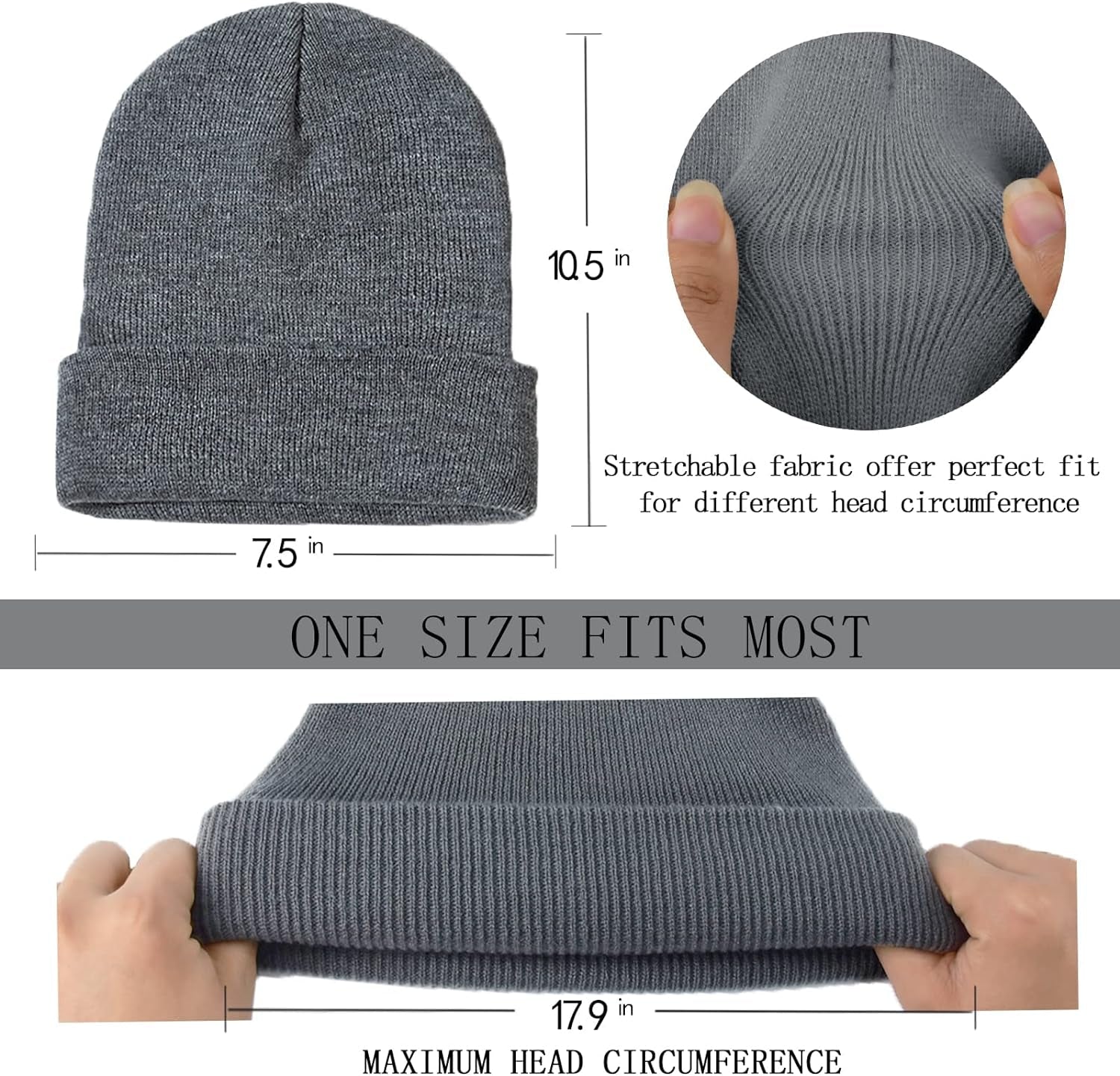 Soft Winter Knit Beanie Hats for Men and Women - Pack of 2